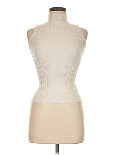 Pre-owned Unbranded Sleeveless Top Ivory Halter Neckline Tops In White