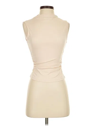 Pre-owned Unbranded Sleeveless Top Ivory High Neck Tops