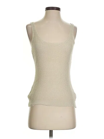 Pre-owned Unbranded Sleeveless Top Ivory Scoop Neck Tops In White