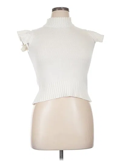 Pre-owned Unbranded Sleeveless Top Ivory Turtleneck Tops