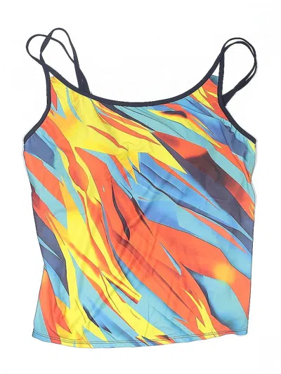 Pre-owned Unbranded Sleeveless Top Orange Halter Neckline Tops