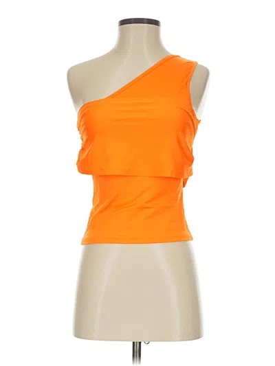 Pre-owned Unbranded Sleeveless Top Orange One Shoulder Neckline Tops