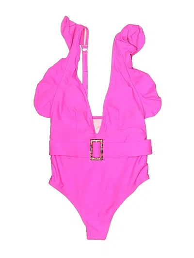 Pre-owned Unbranded Sleeveless Top Pink Plunge Neckline Tops