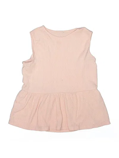 Pre-owned Unbranded Kids' Sleeveless Top Pink Ruffles Neckline Tops