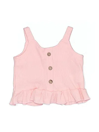 Pre-owned Unbranded Babies' Sleeveless Top Pink Ruffles Neckline Tops