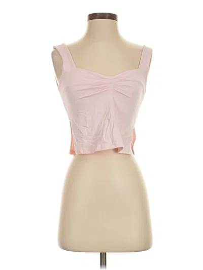 Pre-owned Unbranded Sleeveless Top Pink Solid Pattern Sweetheart Neckline Tops