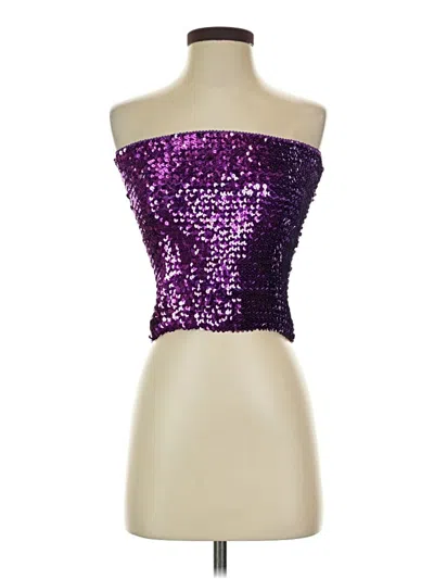 Pre-owned Unbranded Sleeveless Top Purple Strapless Neckline Tops