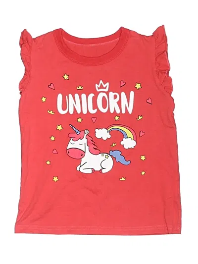 Pre-owned Unbranded Kids' Sleeveless Top Red Ruffles Neckline Tops