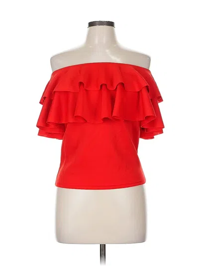 Pre-owned Unbranded Sleeveless Top Red Strapless Neckline Tops