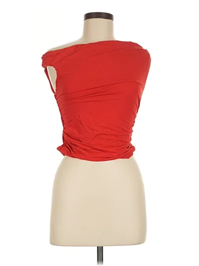 Pre-owned Unbranded Sleeveless Top Red Strapless Neckline Tops