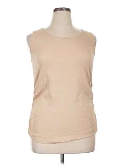 Pre-owned Unbranded Sleeveless Top Tan Boatneck Tops In Brown