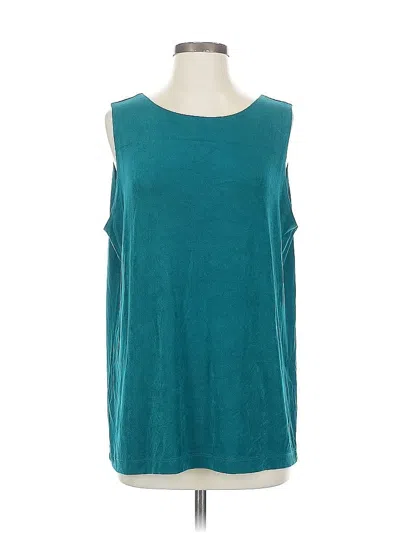 Pre-owned Unbranded Sleeveless Top Teal Scoop Neck Tops In Blue