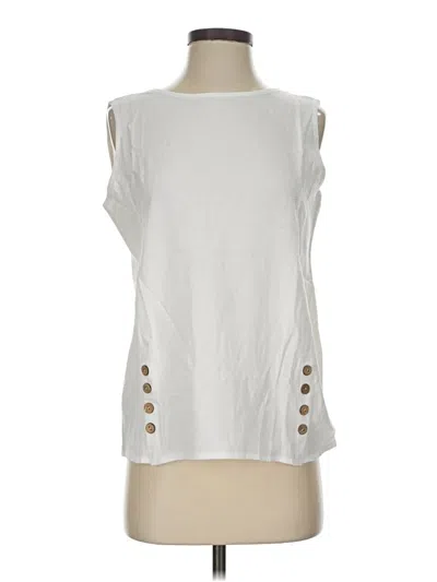 Pre-owned Unbranded Sleeveless Top White Boatneck Tops