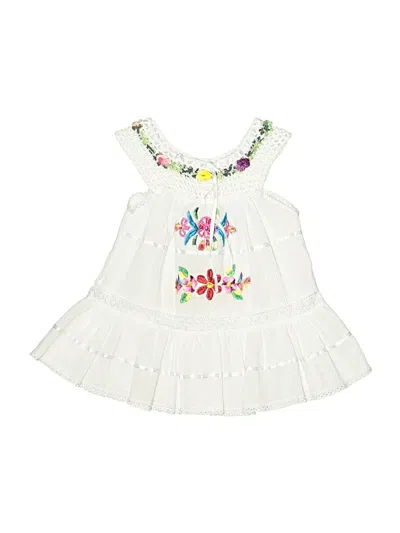 Pre-owned Unbranded Babies' Sleeveless Top White Ruffles Neckline Tops