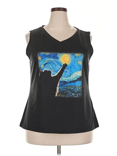 Pre-owned Unbranded Sleeveless T-shirt In Black