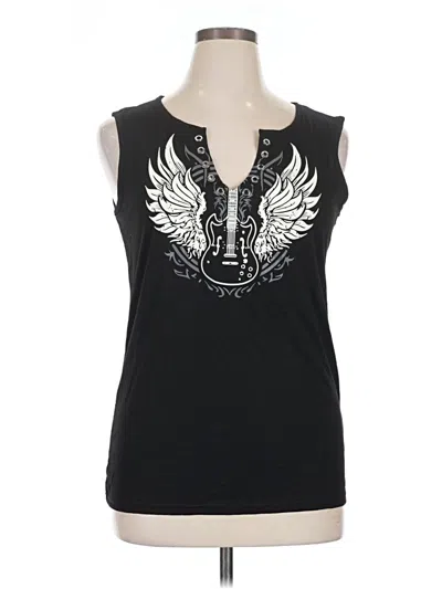 Pre-owned Unbranded Sleeveless T-shirt In Black