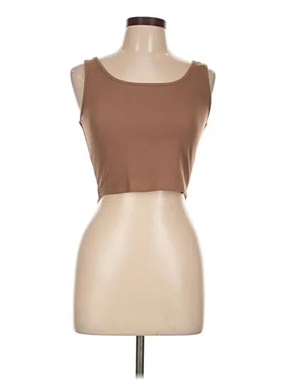 Pre-owned Unbranded Sleeveless T-shirt In Brown