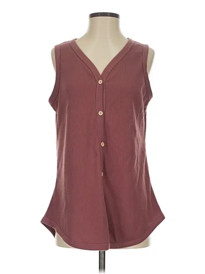 Pre-owned Unbranded Sleeveless T-shirt In Burgundy
