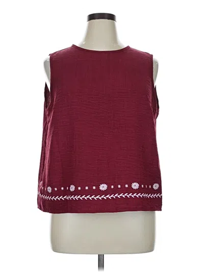 Pre-owned Unbranded Sleeveless T-shirt In Burgundy