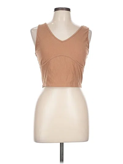 Pre-owned Unbranded Sleeveless T-shirt In Tan