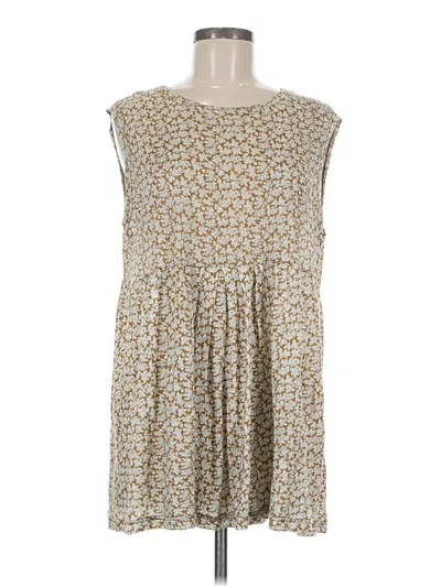 Pre-owned Unbranded Sleeveless T-shirt In Tan
