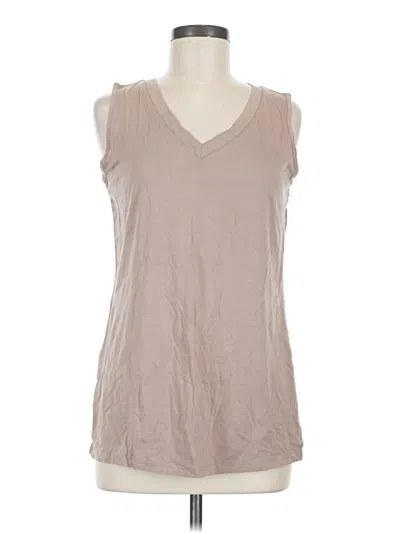 Pre-owned Unbranded Sleeveless T-shirt In Tan