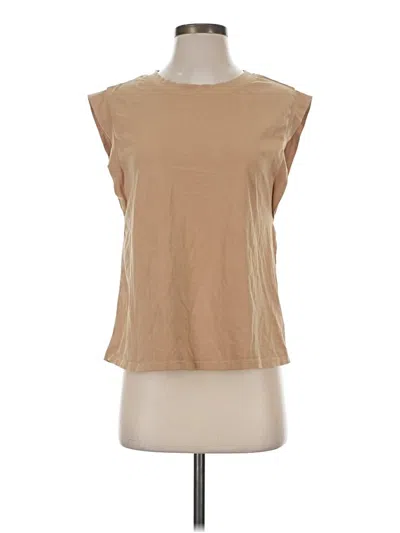 Pre-owned Unbranded Sleeveless T-shirt In Tan
