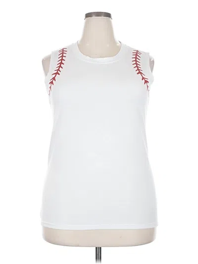 Pre-owned Unbranded Sleeveless T-shirt In White