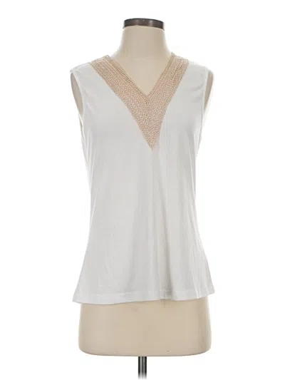 Pre-owned Unbranded Sleeveless T-shirt In White