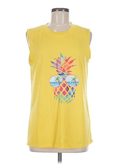 Pre-owned Unbranded Sleeveless T-shirt In Yellow