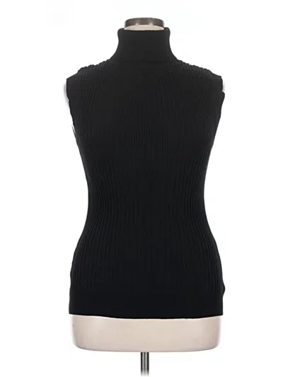 Pre-owned Unbranded Sleeveless Turtleneck In Black