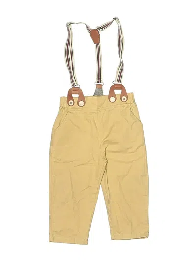 Pre-owned Unbranded Kids' Snow Pants With Bib In Tan