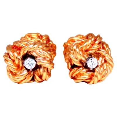 Pre-owned Unbranded Solid Threaded Rope Twist Diamond Cufflinks 18kt Gold 12481 In Multi