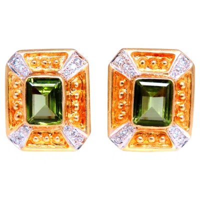 Pre-owned Unbranded Square Domed Bead Spanish Revival Earrings 18kt 12507 In Multiple