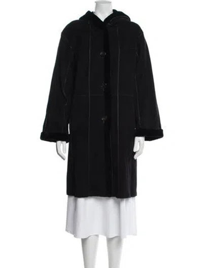 Pre-owned Unbranded Suede Coat In Black