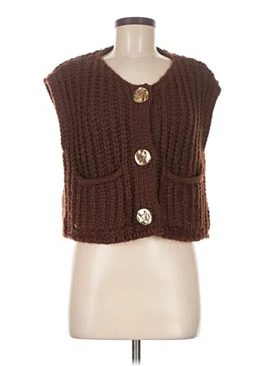 Pre-owned Unbranded Sweater Vest In Brown