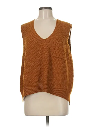 Pre-owned Unbranded Sweater Vest In Brown