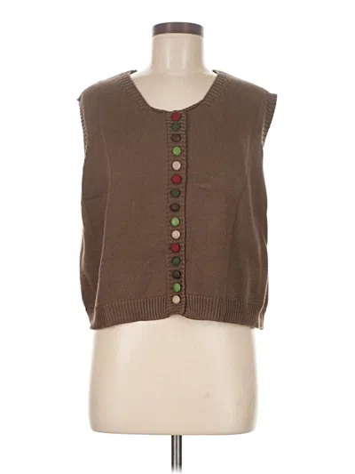 Pre-owned Unbranded Sweater Vest In Brown