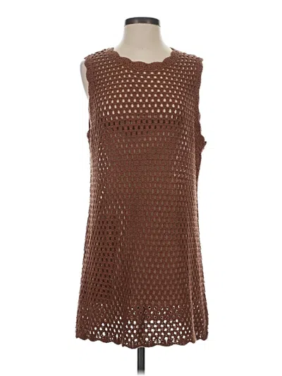 Pre-owned Unbranded Sweater Vest In Brown