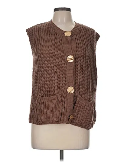 Pre-owned Unbranded Sweater Vest In Brown