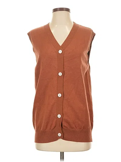 Pre-owned Unbranded Sweater Vest In Brown