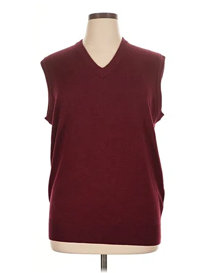 Pre-owned Unbranded Sweater Vest In Burgundy