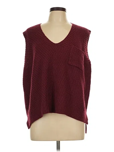Pre-owned Unbranded Sweater Vest In Burgundy