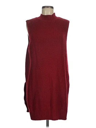Pre-owned Unbranded Sweater Vest In Burgundy