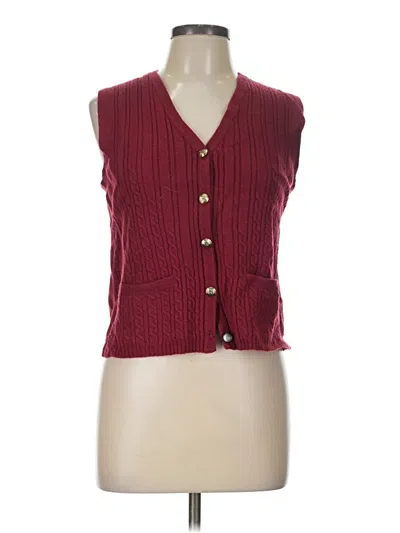 Pre-owned Unbranded Sweater Vest In Burgundy