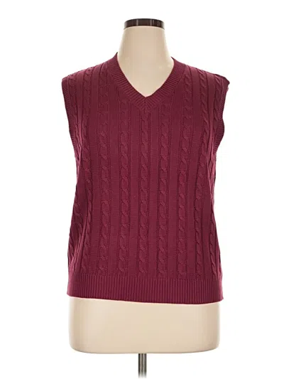 Pre-owned Unbranded Sweater Vest In Burgundy