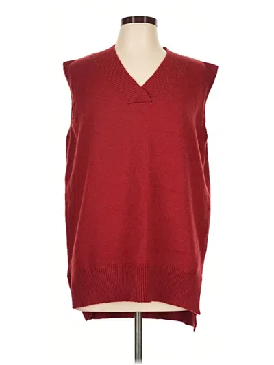 Pre-owned Unbranded Sweater Vest In Burgundy