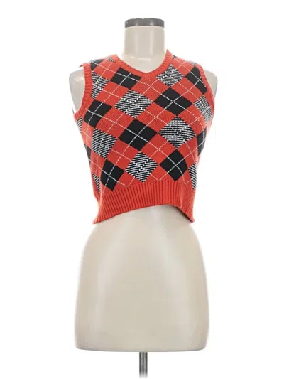 Pre-owned Unbranded Sweater Vest In Orange
