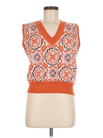 Pre-owned Unbranded Sweater Vest In Orange