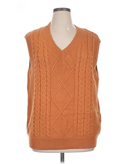 Pre-owned Unbranded Sweater Vest In Orange